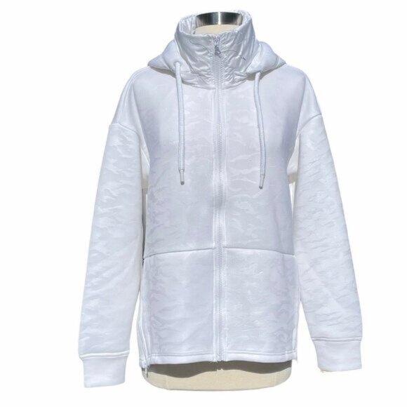 FABLETICS Lotta Removable Hood Zip Up Jacket White Camo - Picture 4 of 11